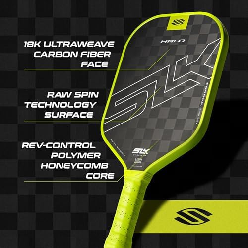 Selkirk Sport SLK Halo Raw Carbon Fiber Pickleball Paddle for Advanced Players | USA Designed | T700, 18k Ultraweave, A