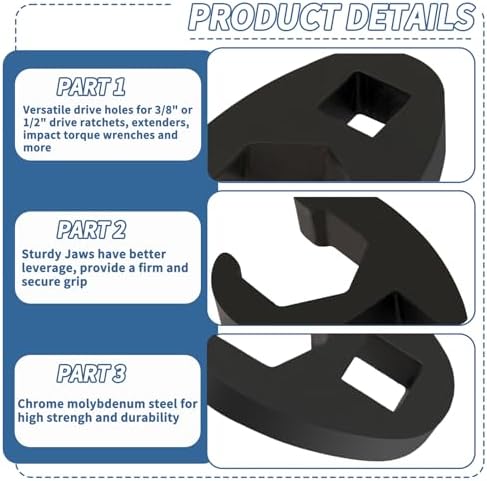 15pcs Crowfoot Wrench Set for 3/8" and 1/2" Drive - Ideal for Automotive Enthusiasts and Mechanics | 15pcs Crowfoot Wre