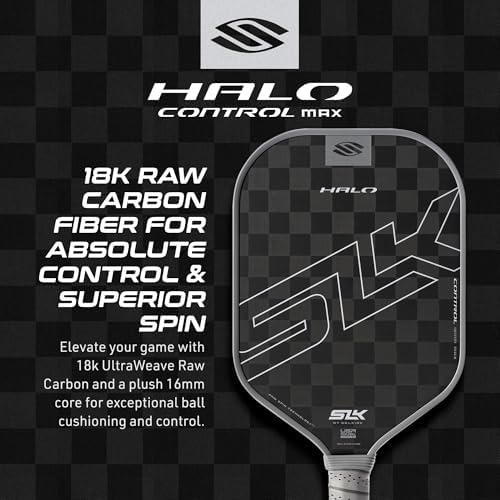 Selkirk Sport SLK Halo Raw Carbon Fiber Pickleball Paddle for Advanced Players | USA Designed | T700, 18k Ultraweave, A