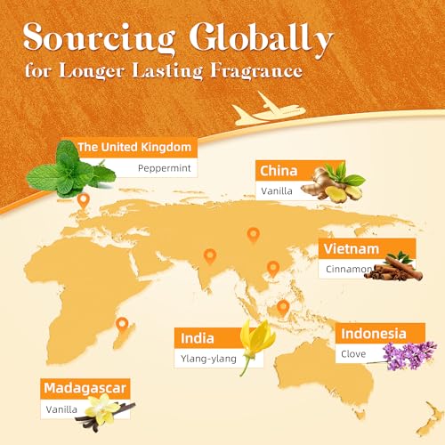 ASAKUKI Peppermint, Vanilla Cupcake, Sparkling Cinnamon Essential Oils 6 x 10 ml