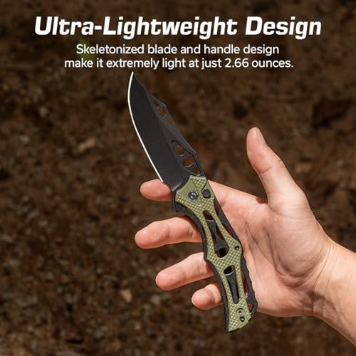 CIVIVI Men's Biophase Flipper Tactical Pocket Knife, Lightweight for Camping and Hunting, C23083C-2 (OD Green)