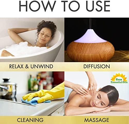 Sun Essential Oils - 4 oz Frankincense Essential Oil with Dropper for Diffuser and Aromatherapy Massage Sun Essential