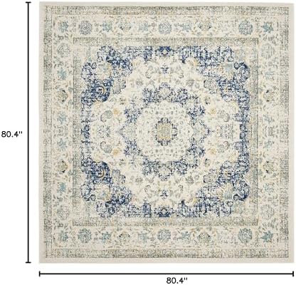 SAFAVIEH Evoke Collection Area Rug - Grey & Gold, Shabby Chic Oriental Medallion Design, Non-Shedding & Easy Care, Perfe - Image 199