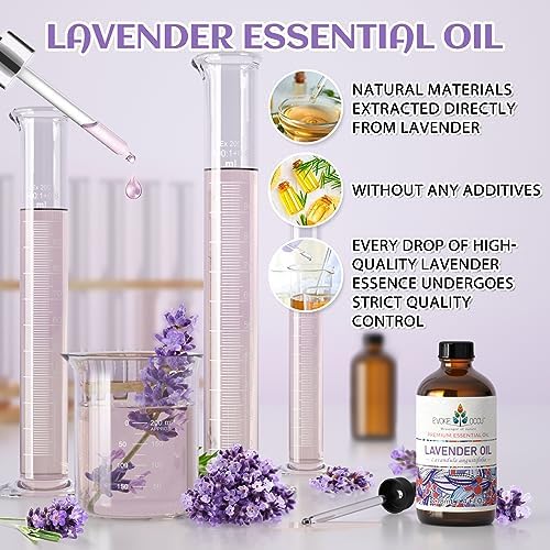 EVOKE OCCU Bergamot and Lavender Essential Oils for Relaxation - Calming Aromatherapy for Stress Relief - 4 Fl Oz