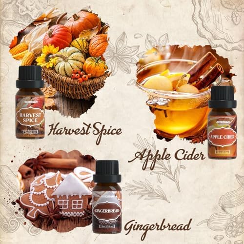 ARVIDSSON Autumn Spice Essential Oil Set - Cinnamon, Pumpkin Pie, Harvest Spice | Perfect for Diffusing in Your Home th