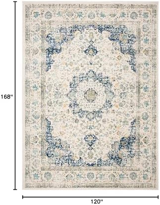 SAFAVIEH Evoke Collection Area Rug - Grey & Gold, Shabby Chic Oriental Medallion Design, Non-Shedding & Easy Care, Perfe - Image 144