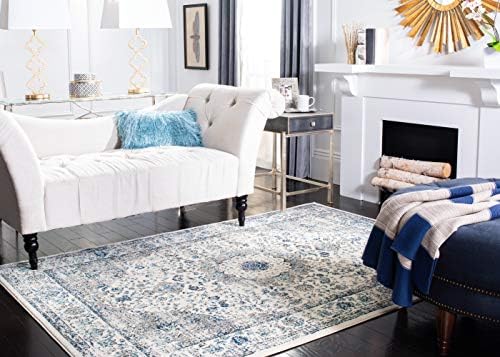 SAFAVIEH Evoke Collection Area Rug - Grey & Gold, Shabby Chic Oriental Medallion Design, Non-Shedding & Easy Care, Perfe - Image 173