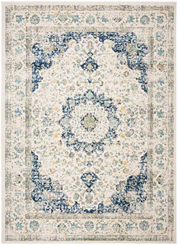SAFAVIEH Evoke Collection Area Rug - Grey & Gold, Shabby Chic Oriental Medallion Design, Non-Shedding & Easy Care, Perfe - Image 146