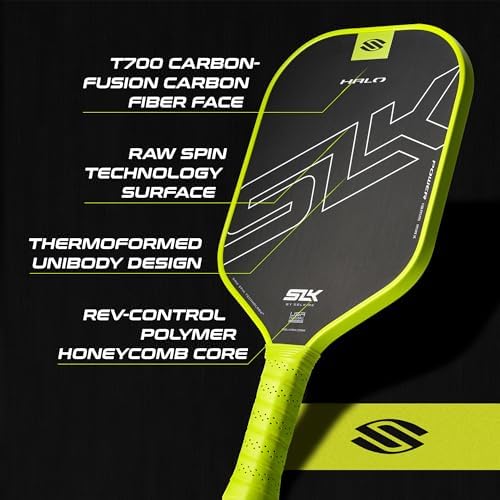 Selkirk Sport SLK Halo Raw Carbon Fiber Pickleball Paddle for Advanced Players | USA Designed | T700, 18k Ultraweave, A