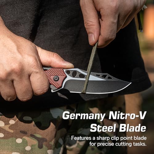 CIVIVI Men's Biophase Flipper Tactical Pocket Knife, Lightweight for Camping and Hunting, C23083C-2 (OD Green)