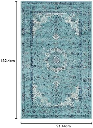 SAFAVIEH Evoke Collection Area Rug - Grey & Gold, Shabby Chic Oriental Medallion Design, Non-Shedding & Easy Care, Perfe - Image 205