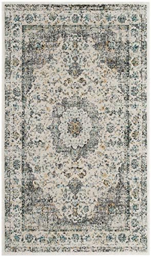 SAFAVIEH Evoke Collection Area Rug - Grey & Gold, Shabby Chic Oriental Medallion Design, Non-Shedding & Easy Care, Perfe - Image 137