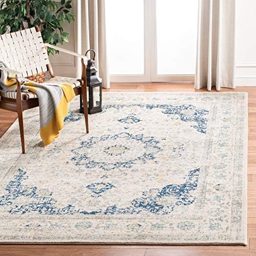SAFAVIEH Evoke Collection Area Rug - Grey & Gold, Shabby Chic Oriental Medallion Design, Non-Shedding & Easy Care, Perfe - Image 164