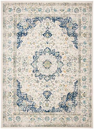SAFAVIEH Evoke Collection Area Rug - Grey & Gold, Shabby Chic Oriental Medallion Design, Non-Shedding & Easy Care, Perfe - Image 190