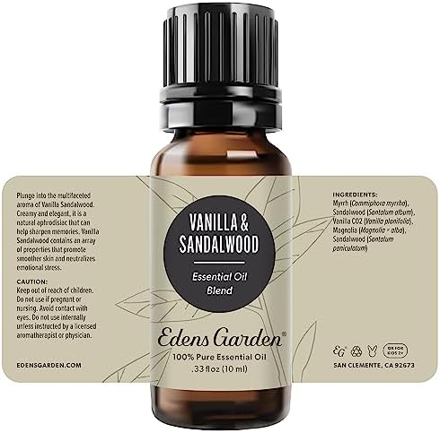 Edens Garden Vanilla Sandalwood Essential Oil Blend - Therapeutic for Aromatherapy, Natural Skin Care, Best for Diffusin