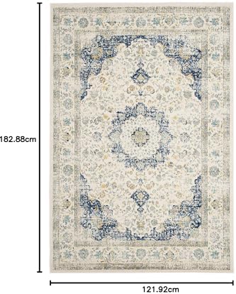 SAFAVIEH Evoke Collection Area Rug - Grey & Gold, Shabby Chic Oriental Medallion Design, Non-Shedding & Easy Care, Perfe - Image 39