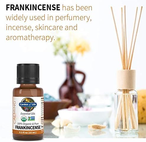 Garden of Life Frankincense Essential Oil 0.5 fl oz - USDA Organic, Pure & Non-GMO for Diffuser, Aromatherapy & Meditati