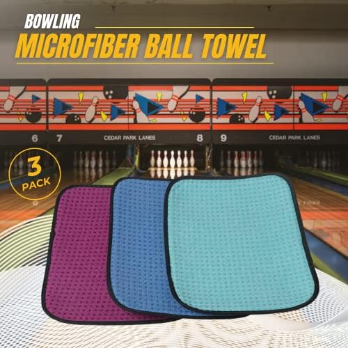 TonGass Microfiber Bowling Ball Towel Premium Quality for Bowling Enthusiasts in Convenient 3-Pack Format