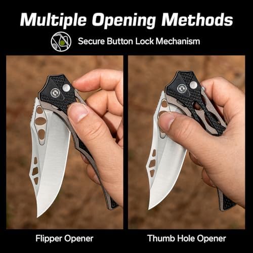 CIVIVI Men's Biophase Flipper Tactical Pocket Knife, Lightweight for Camping and Hunting, C23083C-2 (OD Green)