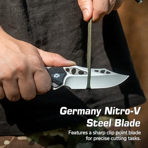 CIVIVI Men's Biophase Flipper Tactical Pocket Knife, Lightweight for Camping and Hunting, C23083C-2 (OD Green)