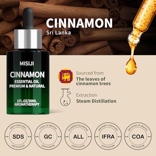 Hand Picked Cinnamon Essential Oils for Diffuser & Aromatherapy, Home, Laundry, Candles & More, 1 FL.OZ