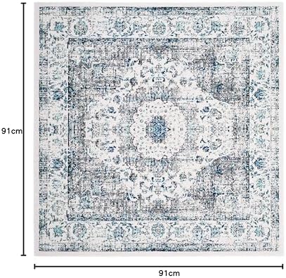 SAFAVIEH Evoke Collection Area Rug - Grey & Gold, Shabby Chic Oriental Medallion Design, Non-Shedding & Easy Care, Perfe - Image 174