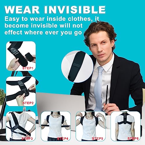 Posture Corrector for Men & Women, Clavicle Support Brace, Adjustable Back Straightener, Neck & Back Pain Relief | Post