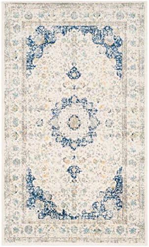 SAFAVIEH Evoke Collection Area Rug - Grey & Gold, Shabby Chic Oriental Medallion Design, Non-Shedding & Easy Care, Perfe - Image 166