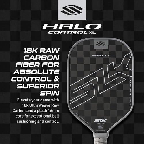 Selkirk Sport SLK Halo Raw Carbon Fiber Pickleball Paddle for Advanced Players | USA Designed | T700, 18k Ultraweave, A