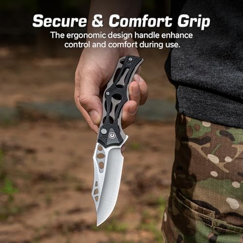 CIVIVI Men's Biophase Flipper Tactical Pocket Knife, Lightweight for Camping and Hunting, C23083C-2 (OD Green)