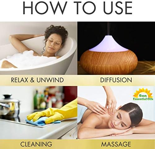 Sun Essential Oils - 4 oz Frankincense Essential Oil with Dropper for Diffuser and Aromatherapy Massage Sun Essential