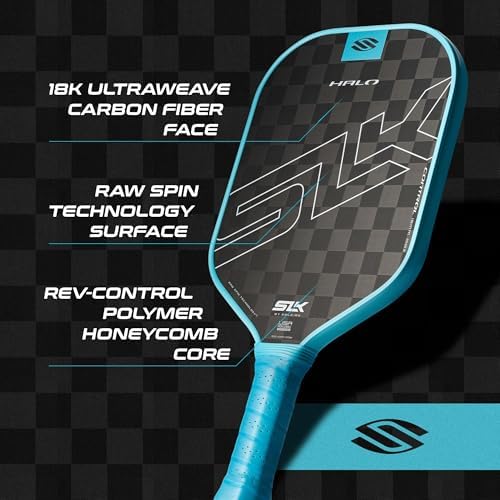 Selkirk Sport SLK Halo Raw Carbon Fiber Pickleball Paddle for Advanced Players | USA Designed | T700, 18k Ultraweave, A