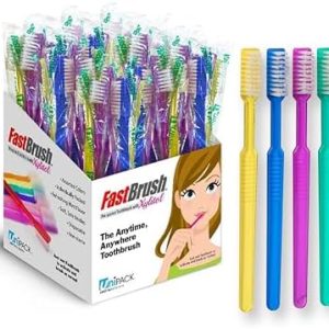 Dukal Fast Brush Pre-Pasted Disposable Toothbrushes for Oral Hygiene, Travel and On-The-Go | Dukal Fast Brush Pre-Paste
