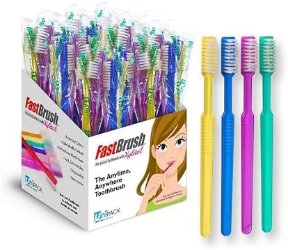 Dukal Fast Brush Pre-Pasted Disposable Toothbrushes for Oral Hygiene, Travel and On-The-Go | Dukal Fast Brush Pre-Paste