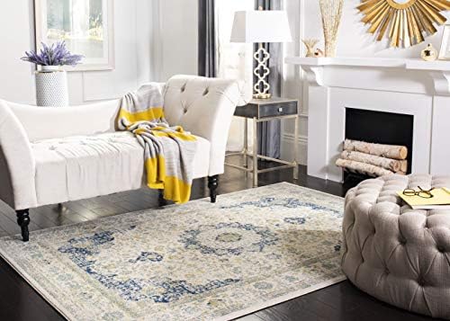 SAFAVIEH Evoke Collection Area Rug - Grey & Gold, Shabby Chic Oriental Medallion Design, Non-Shedding & Easy Care, Perfe - Image 18