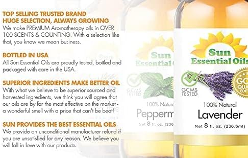 Sun Essential Oils - 4 oz Frankincense Essential Oil with Dropper for Diffuser and Aromatherapy Massage Sun Essential