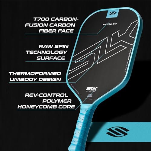 Selkirk Sport SLK Halo Raw Carbon Fiber Pickleball Paddle for Advanced Players | USA Designed | T700, 18k Ultraweave, A