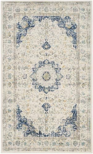 SAFAVIEH Evoke Collection Area Rug - Grey & Gold, Shabby Chic Oriental Medallion Design, Non-Shedding & Easy Care, Perfe - Image 217