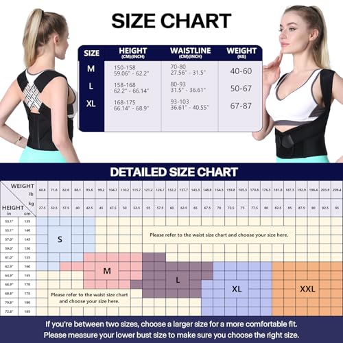 Adjustable Back Brace for Women and Men - Posture Corrector and Scoliosis Support | Women and Men's Posture Corrector B