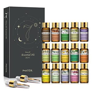 15 x 5ml Pure Essential Oils Gift Set for Aromatherapy, Skin & Hair Care, Bath & Humidifier