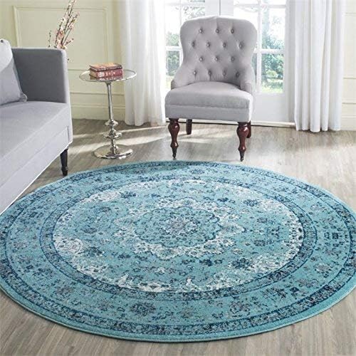 SAFAVIEH Evoke Collection Area Rug - Grey & Gold, Shabby Chic Oriental Medallion Design, Non-Shedding & Easy Care, Perfe - Image 105