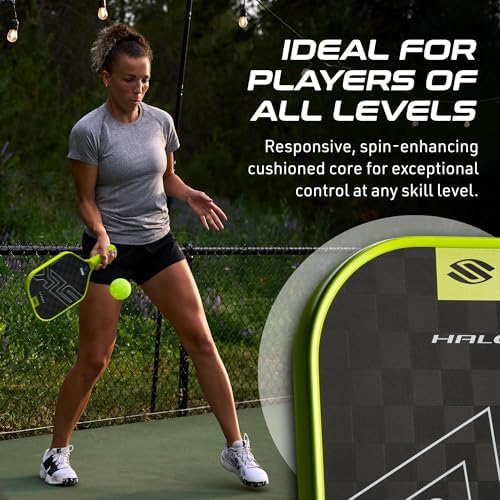 Selkirk Sport SLK Halo Raw Carbon Fiber Pickleball Paddle for Advanced Players | USA Designed | T700, 18k Ultraweave, A
