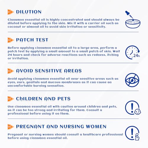 HIQILI Pure Cinnamon Essential Oil for Diffuser & Massage (10ml)