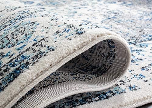 SAFAVIEH Evoke Collection Area Rug - Grey & Gold, Shabby Chic Oriental Medallion Design, Non-Shedding & Easy Care, Perfe - Image 54