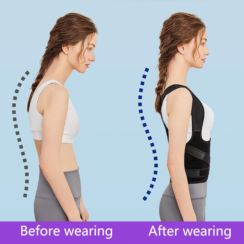 Adjustable Upper Back Brace Posture Corrector for Men & Women | Comfortable Shoulder & Thoracic Support Brace for Postu