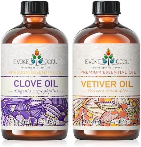Evoke Occu Clove Essential Oil and Vetiver Essential Oil for Relaxation - Stress Relief and Calming Fragrance | Evoke O
