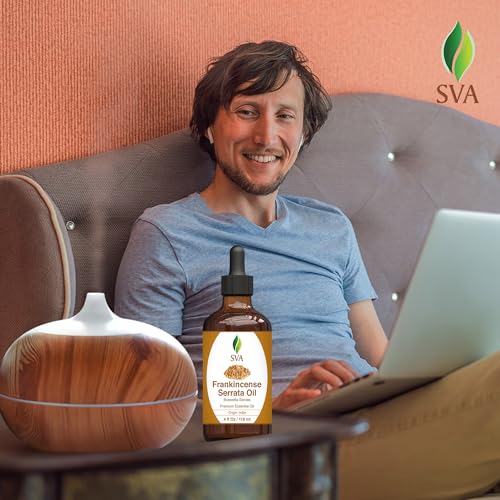 SVA Frankincense Essential Oil - 4 Fl Oz, Natural, for Aromatherapy & Skin Care