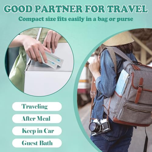 5-in-1 Travel Toothbrush Set for Work or Travel | Prepasted Disposable Mini Toothbrushes 12 Pack Mint | Travel Toothbru