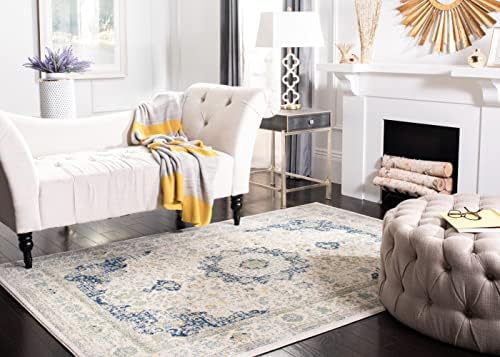 SAFAVIEH Evoke Collection Area Rug - Grey & Gold, Shabby Chic Oriental Medallion Design, Non-Shedding & Easy Care, Perfe - Image 30