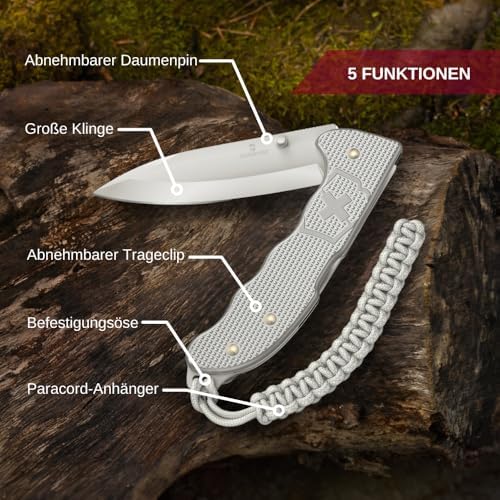 Victorinox Evoke Swiss Army Knife: Foldable Blade, Thumb Stud & Lockback Mechanism for Outdoor Enthusiasts